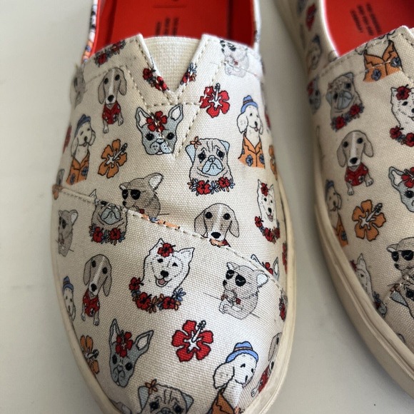 Toms Women Alpargatas Cupsole Canvas OrthoLite Natural Tropical Dog Print‎ 8.5 - Picture 3 of 16